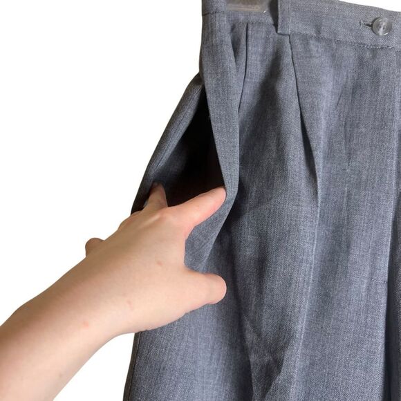 NWT Talbots 100% Wool High Waist Dress Pants | Grey Lined Classic Trousers - Picture 8 of 10